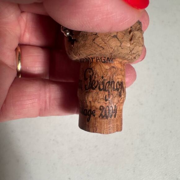 Dom Perignon Cork Necklace. Fun conversation piece. 24”L chain. - Picture 3 of 5